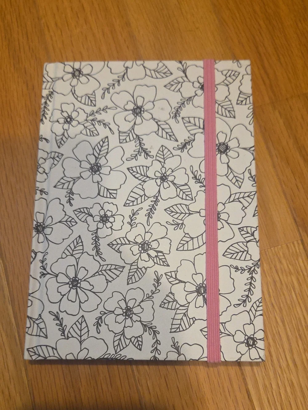 Floral Hardcover Journal Notebook with Pink Elastic 5x7